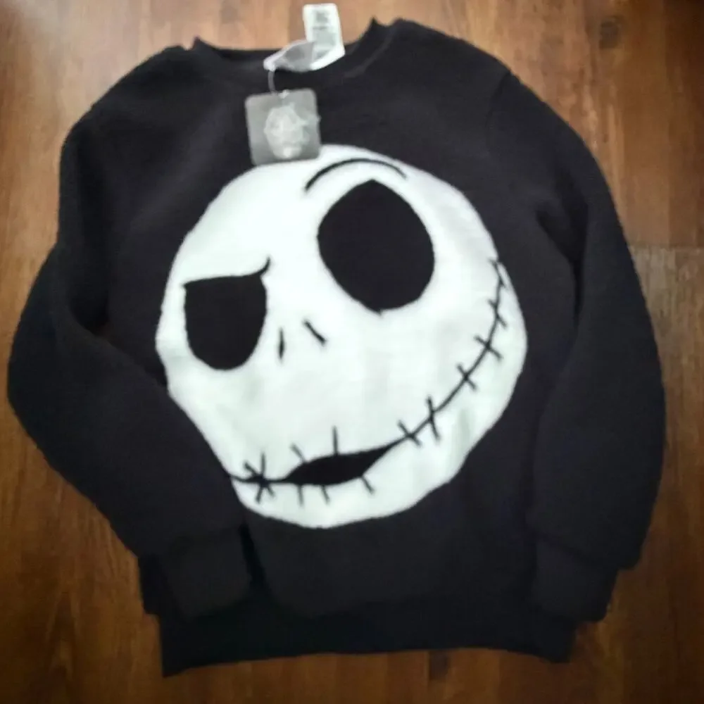 Disney Nightmare Before Christmas Jack fuzzy sweater kids 10-12 NWT